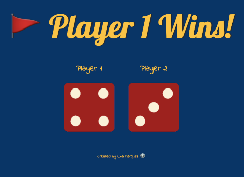 screenshot of dice game