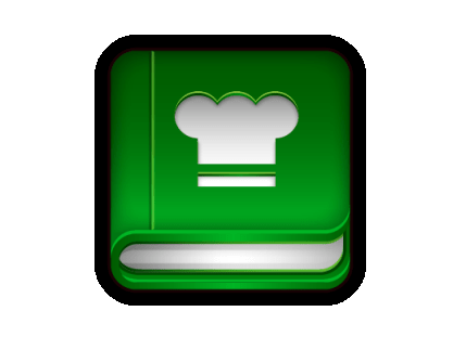 screenshot of recipe book app